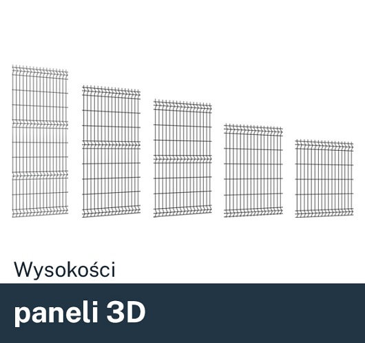 wysokości ogrodzeń panelowych 3d